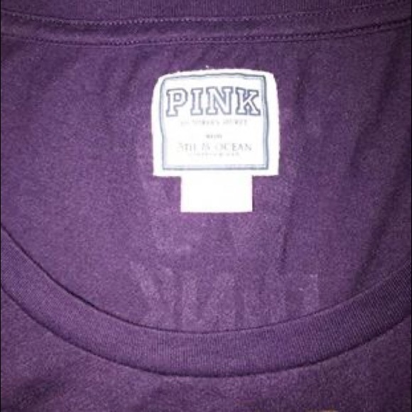 Victoria’s Secret PINK Washington Huskies Graphic Tee Purple Gold Size Medium - Picture 4 of 8